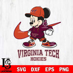 Virginia Tech Hokies Mickey Mouse NIKE, Svg Eps Dxf Png File, Digital Download