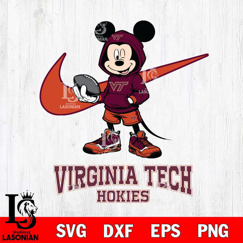 Virginia Tech Hokies Mikey Mouse Disney NIKE, Svg Eps Dxf Png File, Digital Download