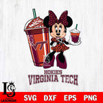 Virginia Tech Hokies Minnie Mouse Fan And Coffee Svg Eps Dxf Png File, Digital Download, Instant Download