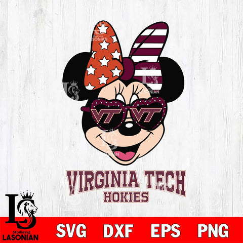 Virginia Tech Hokies Minnie Mouse Love 2, Svg Eps Dxf Png File, Digital Download