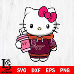 Virginia Tech Hokies Pretty Hello Kitty Svg Eps Dxf Png File, Digital Download, Instant Download