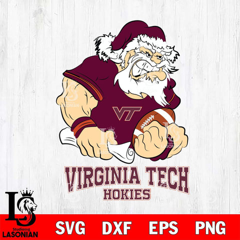 Virginia Tech Hokies Santa Claus Angry Svg dxf eps png pdf file,NCAA svg,Digital Download,Cricut file