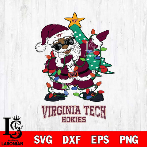 Virginia Tech Hokies Santa Claus Ugly Christmas Svg dxf eps png pdf file,NCAA svg,Digital Download,Cricut file