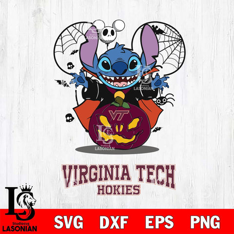 Virginia Tech Hokies Stitch Horror Halloween Svg Eps Dxf Png File, Digital Download, Instant Download