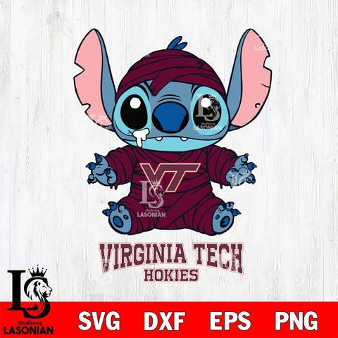 Virginia Tech Hokies Stitch Mummy Svg Eps Dxf Png File, NCAA svg, Digital Download, Instant Download