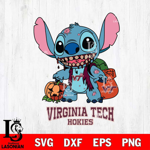 Virginia Tech Hokies Stitch Zombie Svg Eps Dxf Png File, NCAA svg, Digital Download, Instant Download