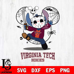 Virginia Tech Hokies Stitch jason voorhees Halloween Svg Eps Dxf Png File, Digital Download, Instant Download