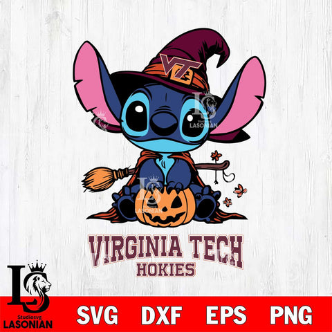 Virginia Tech Hokies Stitch witch Svg Eps Dxf Png File, NCAA svg, Digital Download, Instant Download