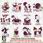 Virginia Tech Hokies  Snoopy NCAA Bundle 12 SVG Svg Eps Dxf Png File, Digital Download