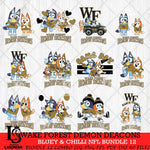 Wake Forest Demon Deacons Bluey & Bingo Bundle 12 SVG Svg Eps Dxf Png File, Bundle NCAA svg, Digital Download, Instant Download