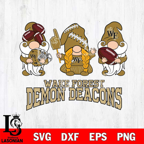 Wake Forest Demon Deacons 3 Gnomes Football Svg Eps Dxf Png File, Digital Download, Instant Download