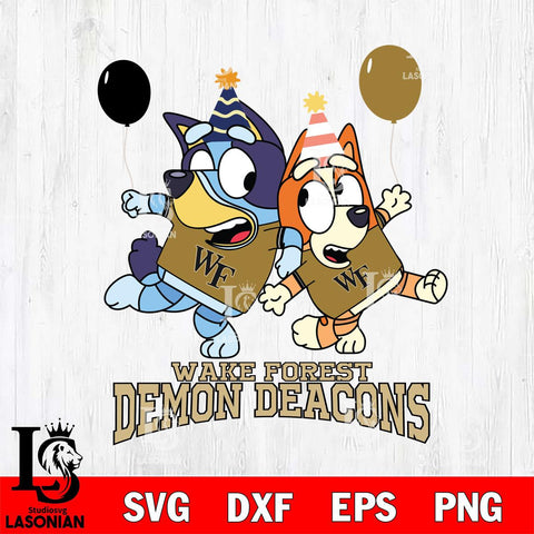 Wake Forest Demon Deacons Bluey & Bingo 2 Svg Eps Dxf Png File, NCAA svg, Digital Download, Instant Download