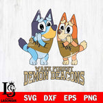 Wake Forest Demon Deacons Bluey & Bingo 5 Svg Eps Dxf Png File, NCAA svg, Digital Download, Instant Download