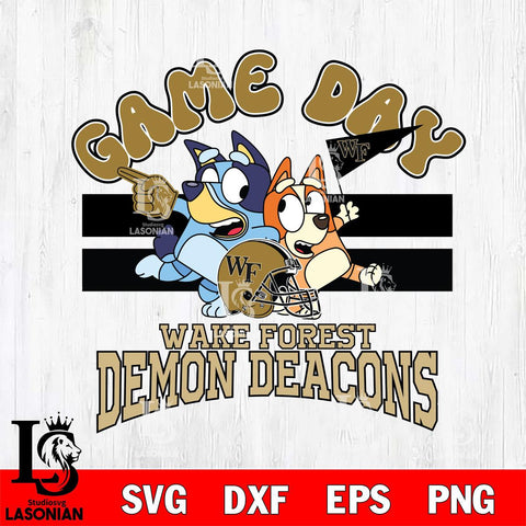 Wake Forest Demon Deacons Bluey & Bingo 9 Svg Eps Dxf Png File, NCAA svg, Digital Download, Instant Download