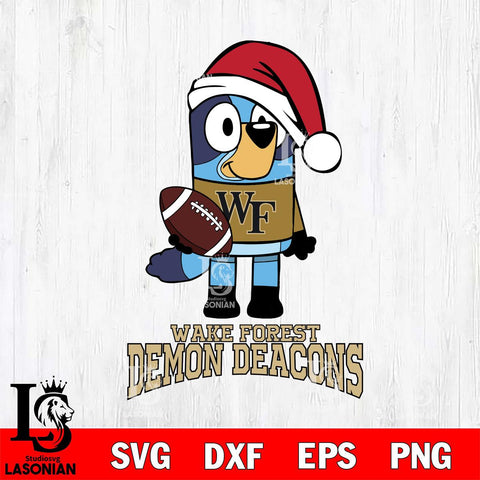 Wake Forest Demon Deacons Bluey Christmas Svg Eps Dxf Png File, Digital Download