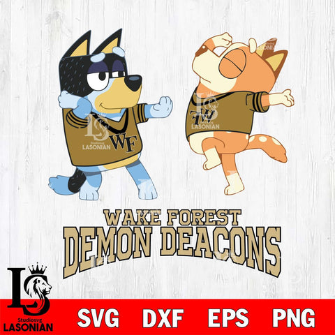 Wake Forest Demon Deacons Bluey Dance Svg Eps Dxf Png File, Digital Download, Instant Download