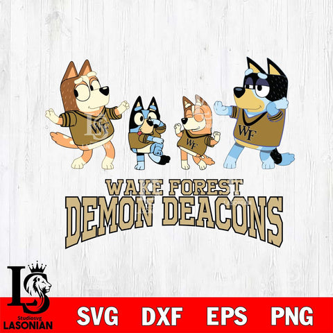 Wake Forest Demon Deacons Bluey Dance Squats Svg Eps Dxf Png File, Digital Download, Instant Download