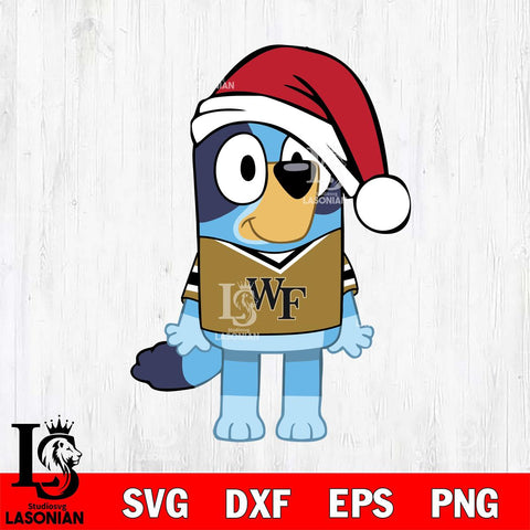 Wake Forest Demon Deacons Bluey Dog Christmas Svg Eps Dxf Png File, Digital Download, Instant Download