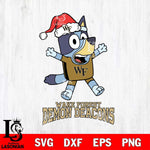 Wake Forest Demon Deacons Bluey Happy Christmas Svg Eps Dxf Png File, Digital Download