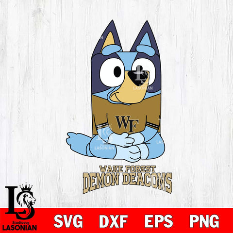 Wake Forest Demon Deacons Bluey Styles Football Svg Eps Dxf Png File,NCAA Svg Files,Bluey svg ,Digital Download ,Instant Download, Cricut File