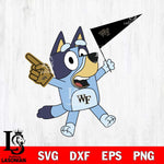 Wake Forest Demon Deacons Bluey flag Svg Eps Dxf Png File, Digital Download, Instant Download