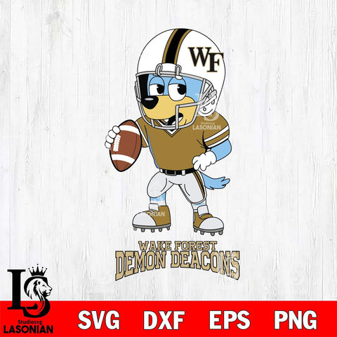 Wake Forest Demon Deacons Bluey rugby Svg Eps Dxf Png File, Digital Download ,Instant Download, Cricut File