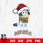 Wake Forest Demon Deacons Christmas Bluey Hat Cut Files,Bluey Cricut,Christmas Svg , Bluey svg , Digital Download, dxf eps png pdf file