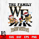 Wake Forest Demon Deacons Family Bluey Christmas Svg Eps Dxf Png File, Digital Download