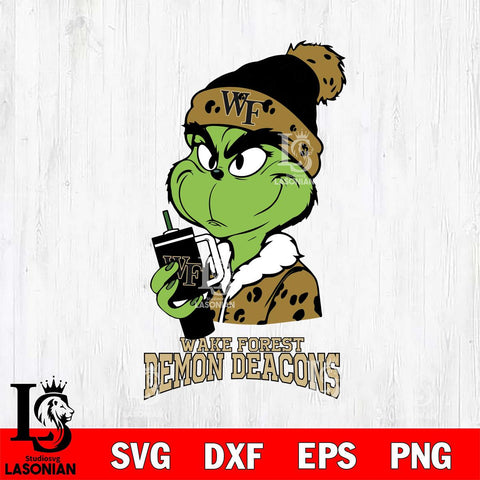 Wake Forest Demon Deacons Grinch Bougie Leopard Svg Eps Dxf Png File, Digital Download, Instant Download