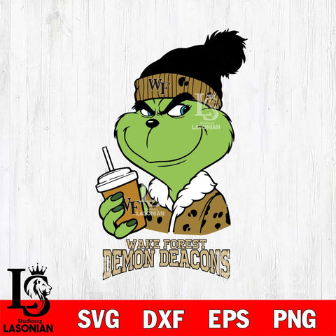 Wake Forest Demon Deacons Grinch hat Svg Eps Dxf Png File, Digital Download, Instant Download