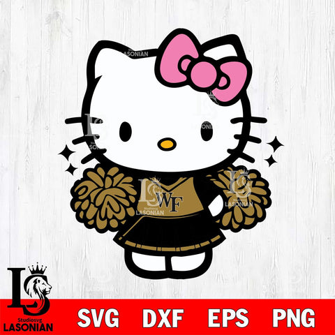 Wake Forest Demon Deacons Hello Kitty Cheerleader Svg Eps Dxf Png File, Digital Download, Instant Download