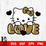 Wake Forest Demon Deacons Hello Kitty Love Svg Eps Dxf Png File, Digital Download, Instant Download