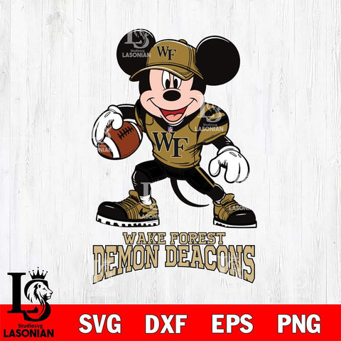 Wake Forest Demon Deacons Mikey Mouse Disney, Svg Eps Dxf Png File, Digital Download