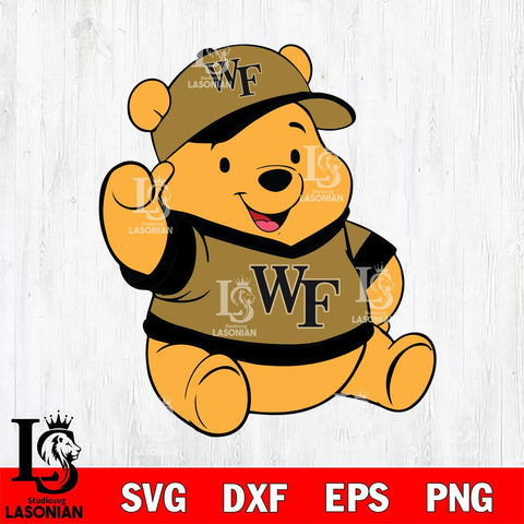 Wake Forest Demon Deacons Pooh Bear Svg Eps Dxf Png File, NCAA svg, Digital Download, Instant Download