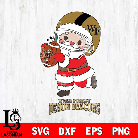 Wake Forest Demon Deacons Santa Claus Cute Svg dxf eps png pdf file,NCAA svg,Digital Download,Cricut file