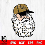 Wake Forest Demon Deacons Santa Claus Face Svg dxf eps png pdf file,NCAA svg,Digital Download,Cricut file