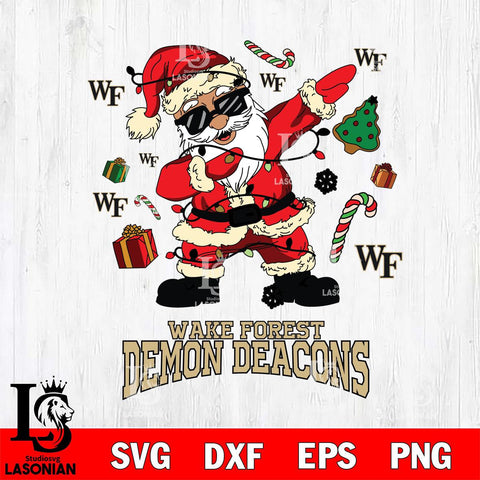 Wake Forest Demon Deacons Santa Claus Football Svg dxf eps png pdf file,NCAA svg,Digital Download,Cricut file