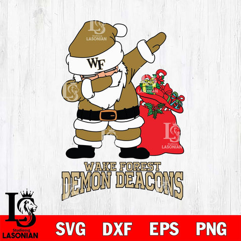 Wake Forest Demon Deacons Santa Dabbing Christmas Svg dxf eps png pdf file,NCAA svg,Digital Download,Cricut file