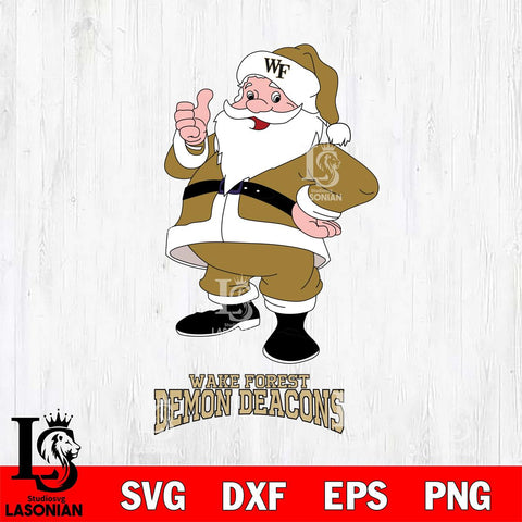 Wake Forest Demon Deacons Santa claus Svg dxf eps png pdf file,NCAA svg,Digital Download,Cricut file