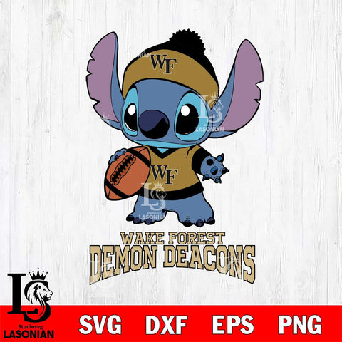 Wake Forest Demon Deacons Stitch Disney, Svg Eps Dxf Png File, Digital Download