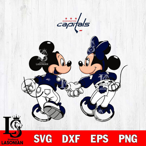 Washington Capitals Fan Minnie And Mickey Love Svg Eps Dxf Png File, Digital Download, Instant Download