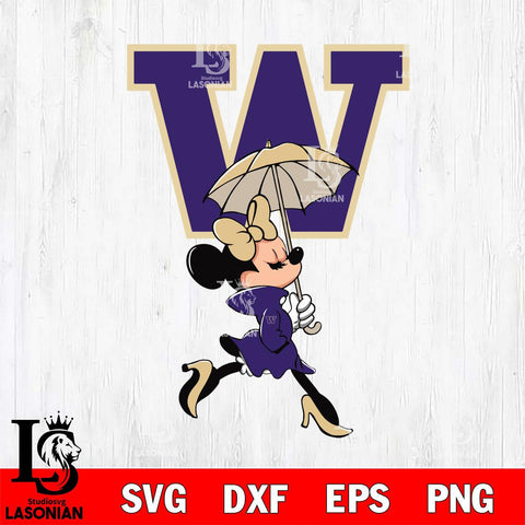 Washington Huskies Fancy Minnie Svg Eps Dxf Png File, Digital Download, Instant Download