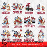 Washington State Cougars Bluey & Bingo Bundle 12 SVG Svg Eps Dxf Png File, Bundle NCAA svg, Digital Download, Instant Download