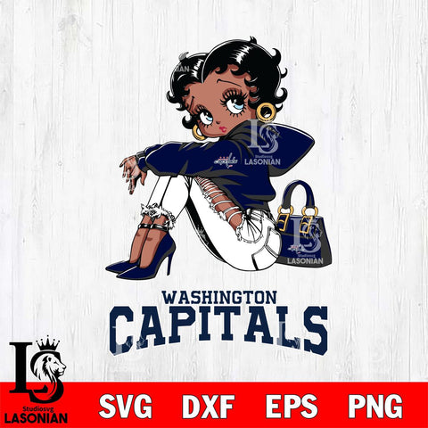 Washington Capitals Betty Boop Black Fan Girl Svg Eps Dxf Png File, Digital Download, Instant Download