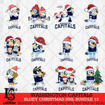 Washington Capitals Bluey Christmas NHL Bundle 12 Cricut , Christmas Svg , Bluey svg , Digital Download, dxf eps png pdf file