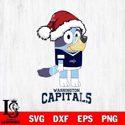 Washington Capitals Christmas Bluey Hat Svg, Christmas Svg , NHL svg , Digital Download, dxf eps png pdf file