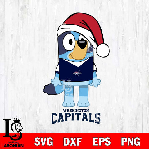 Washington Capitals Christmas Bluey Sport Svg, Christmas Svg , NHL svg , Digital Download, dxf eps png pdf file