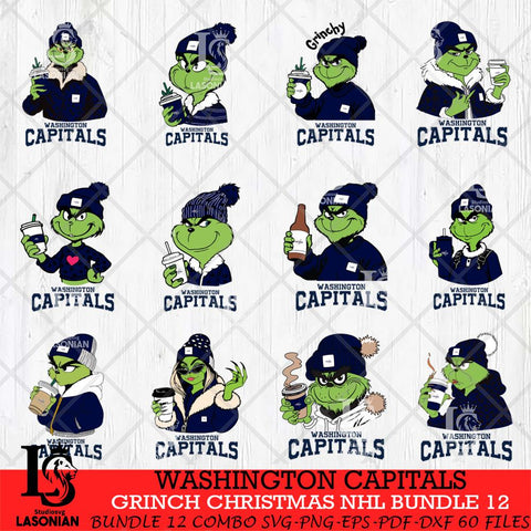 Washington Capitals Grinch Christmas NHL Bundle 12 Cut Files, Cricut,Christmas Svg Dxf Eps Png file , Digital Download