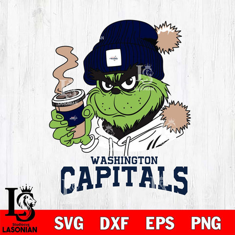 Washington Capitals Grinch Cofffe Hoodie Cut Files, Cricut,Christmas Svg Dxf Eps Png file , Digital Download