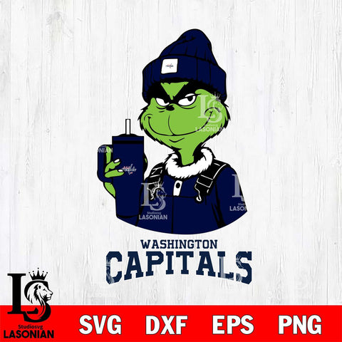 Washington Capitals Grinch Football Christmas Cut Files, Cricut,Christmas Svg Dxf Eps Png file , Digital Download